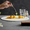 Plato Plano de Cerámica de Fábrica Hotel Restaurante Ambiente Comida Comida Occidental Bandeja Plato de Postre Sentido Avanzado Plato para Cena de Filete