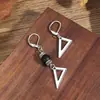 Pendientes de Imitación de Perla Turquesa Hechos a Mano de Nicho Europeo y Americano, Pendientes Vintage Artísticos de Hoja y Cruz de Estilo Étnico para Hombre