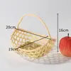Cesta de mão de bambu cesta de vegetais com alça cesta de lanches cesta de bambu mini cesta de frutas produtos redondos de bambu feitos à mão para casa