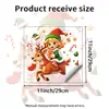 Divertida calcomanía de elfo navideño de dibujos animados montando un reno para asiento de inodoro, calcomanía decorativa temática navideña para asiento de inodoro de baño