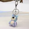Chaveiro Pingente Urso de Desenho Animado Acrílico Duas Cores Tendência Nova Bolsa Cabides de Carro Presente Fofo para Crianças