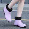 Zapatos de agua para adultos de boca poco profunda antideslizantes para todas las estaciones, resistentes al desgaste, zapatos de lluvia para enfermeras, tubo corto, cocina, suela gruesa, zapatos individuales, suela suave, zapatos de agua, mujer