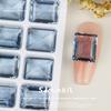 Arte de uñas de alta gama tamaño grande y mediano tamaño pequeño rectangular ángulo recto color transparente sin base cristal K9 tipo caramelo de roca para uñas pegar diamante joya