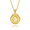 Ouro Aluvial Ouro Imitação Ouro Puro 999 Fivela de Segurança Colar Bênção da Fortuna Ouro de Areia Corrente Sólida para Clavícula Masculina e Feminina Atacado