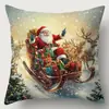 Suministradas directamente por el fabricante, fundas de almohada decorativas navideñas hechas a medida, producto popular transfronterizo, cojines decorativos transpirables y cómodos para la sala de estar