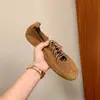 Zapatos de tacón bajo casuales de gamuza de vaca estilo retro suave, corte profundo, para mujer, novedad Primavera y Otoño 2026, con cordones, suela suave, Zapatos Forrest Gump