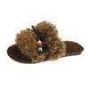 Chinelos Peludos Decorativos Transfronteiriços para Mulheres para Uso Externo Outono e Inverno 2026 Estilo Coreano Quente Antiderrapante Algodão Lã de Cordeiro Chinelos para Mulheres