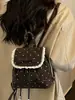 Mochila de Encaje de Lunares para Mujer 2026 Nueva Estilo Universitario Mochila con Cordón Bolso Escolar para Estudiantes Bolso de Hombro Moderno Coreano