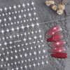 Pegatinas para Uñas de Estrella de Cuatro Puntas y Estrella de Ocho Puntas, Versátiles Diseños Planos de Estrellas Doradas, Plateadas, Negras y Blancas, Pegatinas para Uñas DIY, Estilo Dh