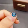 Anillo de Topacio Natural Transfronterizo Accesorios para Mujer Nicho de Alta Gama Joyería de Plata 925 6*6 Joyería de Lujo Venta Directa de Fábrica