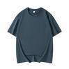 Camiseta Pesada de Hilo Doble de 26 Hilos, 290g, para Hombre, Algodón Puro, Color Sólido, Cuello Redondo, Ropa de Trabajo de Manga Corta para Hombre, Marca de Moda con Logo Estampado