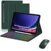 Funda Protectora con Teclado Bluetooth RGB Retroiluminado Desmontable para Samsung Tabs10Lite S11S9Fe Estuche de Cuero