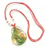 Collar con colgante de Buda con cara sonriente de color transparente y cristalino con cuerda, joyería del Mar de China Oriental y Buda Maitreya