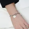 Pulsera Asimétrica de Cara Sonriente Nueva, Moderna y Sencilla para Mujer, Diseño de Nicho, Pulsera Versátil Retro Estilo Coreano, Joyería de Mano para Mujer
