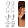 Conjunto de 8 Peças de Brincos de Aço Inoxidável + Cobre Banhado a Ouro Real de Camada Dupla, Tarraxas de Cartilagem, Lóbulos, Brincos de Nicho de Alta Qualidade em Estoque