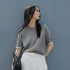 Suéter de Punto con Parches de Color Contrastante Falso Dos Piezas para Mujer, Nuevo Estilo Otoño 2026, Suéter de Punto Bordado de Cuello Redondo y Media Manga Simple y Versátil