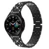 Para Samsung Galaxy Watch4/5 Correa de Diamantes 20/22mm Cinco Cuentas Diamantes Completos Metal Acero Inoxidable Banda