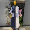 Moda Feminina Transfronteiriça Europeia e Americana Verão 2026 Novo Elegante Camisa Vestido de Gola Dobrável Solta Listrada Color Block com Bolso Grande