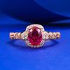 Longlong joyería de oro transmisión en vivo nuevo plata 925 simulación sangre de pichón corindón rojo ovalado 5*7 mm anillo romántico francés