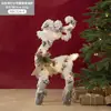 Decoraciones de Muñeco de Nieve Navideño, Adornos que Mejoran la Atmósfera, Escena de Reno Blanco de Peluche Brillante para Nochebuena, Exhibiciones de Ventana