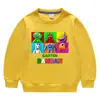 Suéter de cuello redondo de manga larga para niños y niñas, ropa de estilo coreano con dibujos animados de primavera y otoño de 2023, de algodón, para bebés, pequeños y medianos.