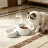 Comedero para gatos, comedero para perros, comedero para mascotas de doble uso, dispensador automático de agua, comedero antideslizante para gatos y perros