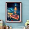 Mosaico Diamante Transfronterizo Paisaje Amor Playa Pintura Decorativa Directo de Fábrica Hecho a Mano Diamante Redondo Diamante Completo Nueva Venta Caliente