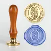 Cabeça de Carimbo de Cera Decorativa de Letra de Capítulo Único com Cabo de Madeira, Atacado do Fabricante, Cabo Gravado com Cabeça Totalmente de Latão