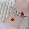 Pulsera de bolsa de la fortuna pequeña nueva para mujer, sentido de alta gama, cuentas Joker esmeriladas, fortuna gorda en una marca, joya de mano de plata, regalo, venta al por mayor