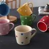 Taza linda de cerámica con lunares 200ml personalidad creativa tendencia taza de agua para el hogar leche desayuno taza de café