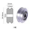 Perfil de Alumínio para Impressora 3D Polia Plástica Roda Guia Passiva Roda de Polia Móvel V-Type Diâmetro Interno 5mm