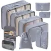 Conjunto de Bolsas de Armazenamento para Viagem Transfronteiriça com Sete ou Oito Peças, Bolsa de Armazenamento para Viagem de Negócios, Bolsa de Armazenamento de Grande Capacidade, Conjunto de Armazenamento à Prova d'Água