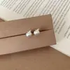 Brincos Populares de Maçã Dourado Escovado e Prata para Mulheres, Tachos de Prata, Pequenos, Design Simples, Personalizados, Modernos, Brincos Exquisitos e Versáteis