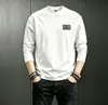 Nova Camiseta de Manga Longa de Outono Masculina Versátil Tendência Marca Gola Redonda Top Fashionável Amigo da Pele Respirável Camada Base Roupa Masculina Camiseta
