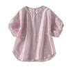 Camisa Listrada de Manga Curta para Mulheres 2026 Verão Casual Solta Fluida Top Emagrecedor Roupa Feminina