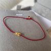 Cuerda roja accesorios envueltos en oro de 14 quilates cuerda tejida a mano ultrafina para mujer estilo simple ins tobillera gran cantidad Congyou