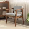 Cadeira de jantar estofada em madeira maciça nórdica Poltrona casual japonesa com encosto Cadeira confortável para mesa de estudo Cadeira para maquiagem Cadeira para mesa de jantar
