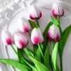 Mini Plástico PU Flor Tulipán Simulación Flor Artificial Transfronterizo Comercio Exterior Flor de Seda Boda Decoración del Hogar Fabricante de Flores Venta al por Mayor