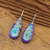 Pendientes de piedra natural de moda, accesorios populares europeos y americanos, pendientes a juego de color morado y azul, estilo étnico.