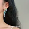 Pendientes Minimalistas Exquisitos y Únicos con Borlas, Diamantes Brillantes y Diseño Floral, Pendientes Retro de Moda de Gama Alta de Nicho para Mujer
