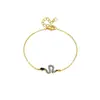 Pulsera Exagerada de Circonita Transfronteriza Plata Esterlina S925 Vintage Pulsera de Cadena de Serpiente Superpuesta Pulsera Punk con Colgante para Mujer