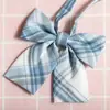 Cuello de Camisa con Lazo de Cuadros Estilo Japonés JK Flor para Mujer Estilo Universitario Foto de Graduación Camisa con Lazo Gratis Traje de Buceo con Lazo