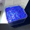 Polvo de Brillo Láser Mixto, Polvo Fino Iridiscente, Lentejuelas Hexagonales, Polvo de Brillo Fluyente, Mahjong de Arena Movediza Hecho a Mano DIY Europeo y Americano