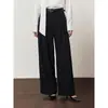 Otoño 2026 Nuevo Estilo Holgado Estilo Retro Raya Vertical Cintura Elástica Pantalones Casuales Pantalones de Pierna Ancha Pantalones de Lana Agente Mayorista