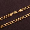 Collar de oro de 18 quilates chapado en 6 mm, joyería de hip-hop europea y americana, directo de fábrica, AliExpress, cadena Figaro 3x1, venta al por mayor.