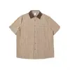 Nanxia Disguise 2026 Verano Retro Americano de Moda Marca Bloque de Color Cuadros Camisa de Manga Corta para Hombre Holgada Casual