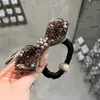Goma para el pelo con lazo de cinta de pedrería brillante de alta gama, estilo dulce y fresco para mujer, adecuada para el uso diario y peinados exquisitos