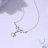 Colar de Pedra da Lua Floco de Neve Feminino Luxo Acessível Nicho High-End Acessórios de Verão Moderno Fresco Zircônia Micro-Cravejada Corrente de Clavícula