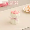 Juego de Tenedores para Fruta con Tarro de Cerámica en Forma de Rosa, Cerámica para Uso Doméstico, Femenino y Estéticamente Agradable, Contenedor Creativo y Lindo para Postres
