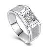 Anillo para hombre nuevo europeo y americano plateado con diamantes dominante diamante artificial único anillo masculino Venta al por mayor de Fábrica de Plata